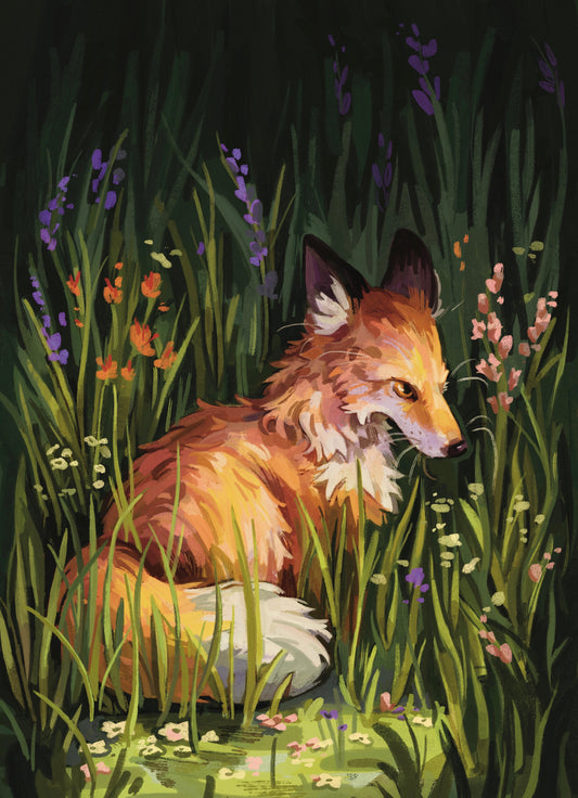 Flower Fox - Print (two sizes)