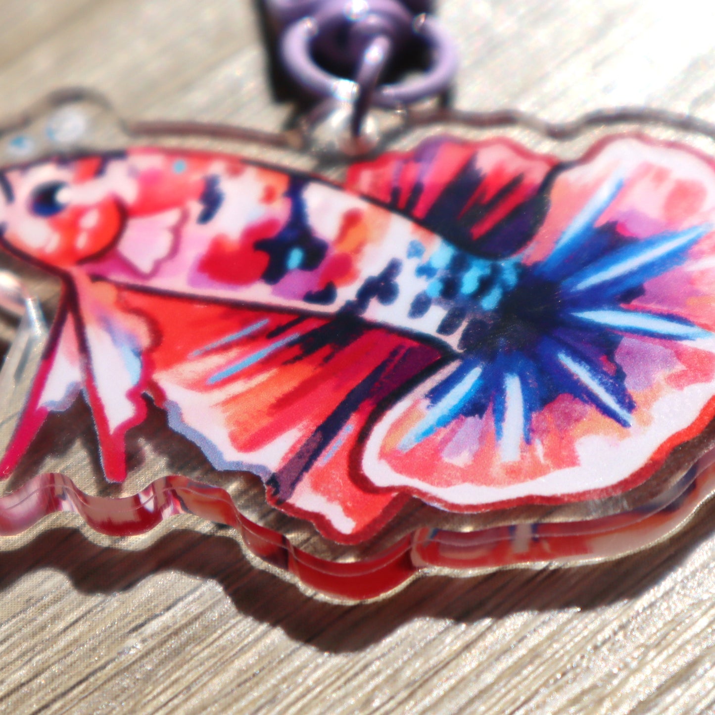 Betta Fish - Acrylic Keychain (double-sided)