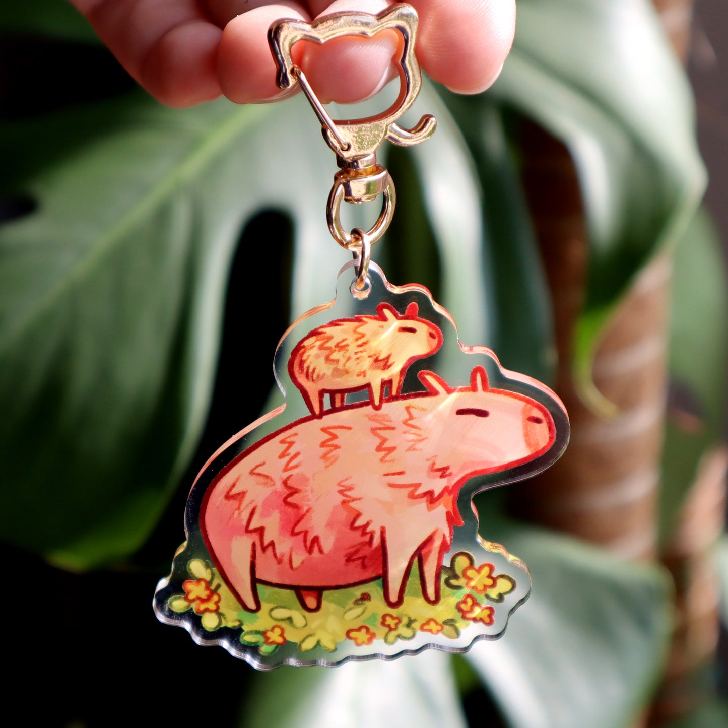 Capybara Stack - Acrylic Keychain (double-sided)