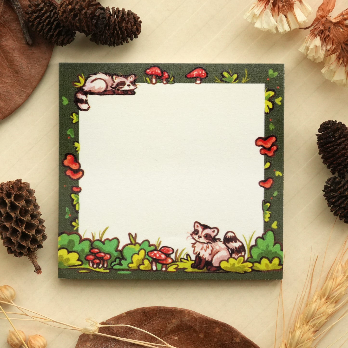 Raccoons & Mushrooms - Post-It Notes