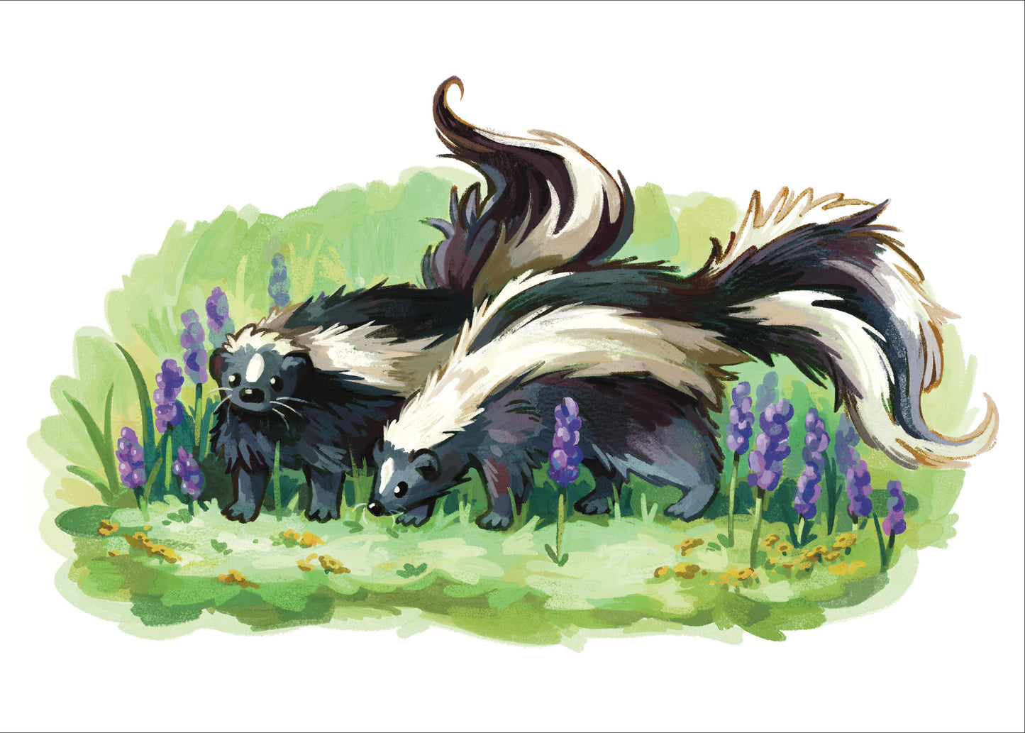 Flower Skunks - Print (two sizes)