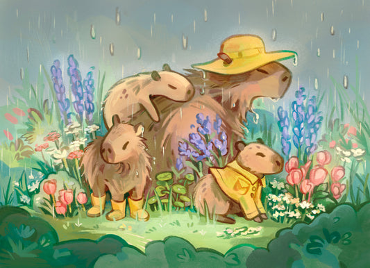 Capybara Family - Print (Two Sizes)