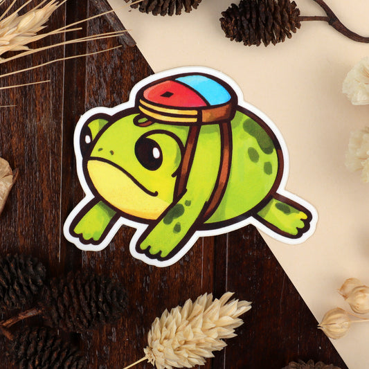 Frog With a Backpack - Sticker