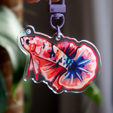 Betta Fish - Acrylic Keychain (double-sided)