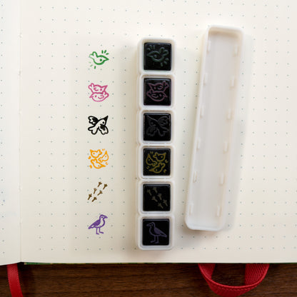 Pre-Inked Button Stamp Set - Birds