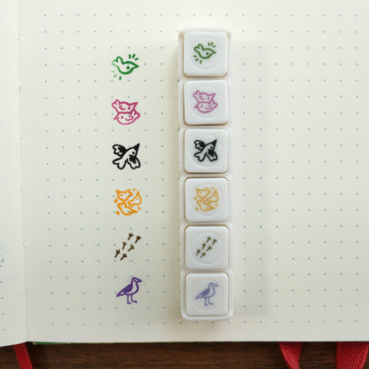 Pre-Inked Button Stamp Set - Birds