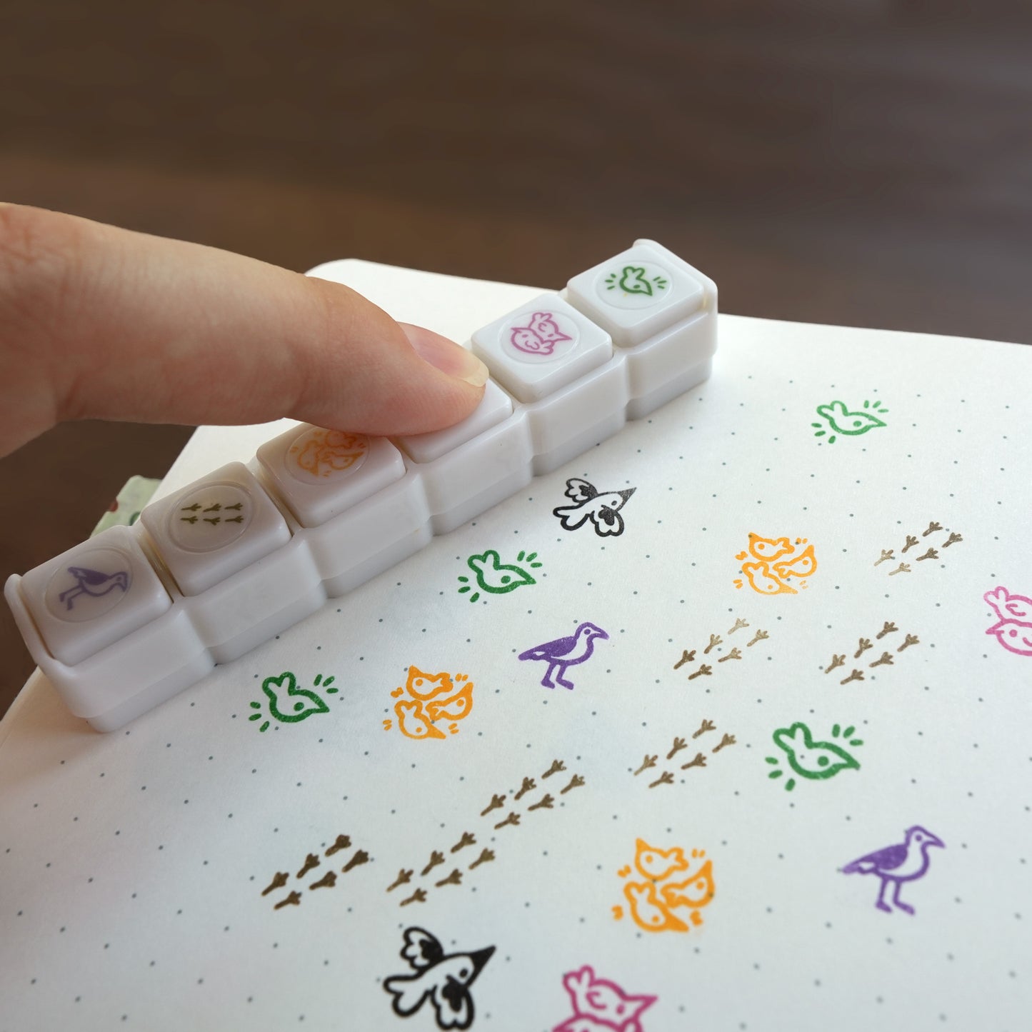 Pre-Inked Button Stamp Set - Birds