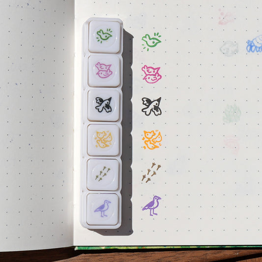 Pre-Inked Button Stamp Set - Birds