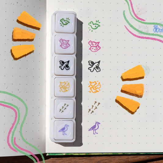 Pre-Inked Button Stamp Set - Birds