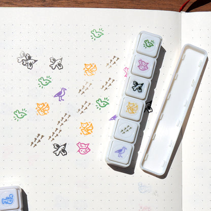 Pre-Inked Button Stamp Set - Birds