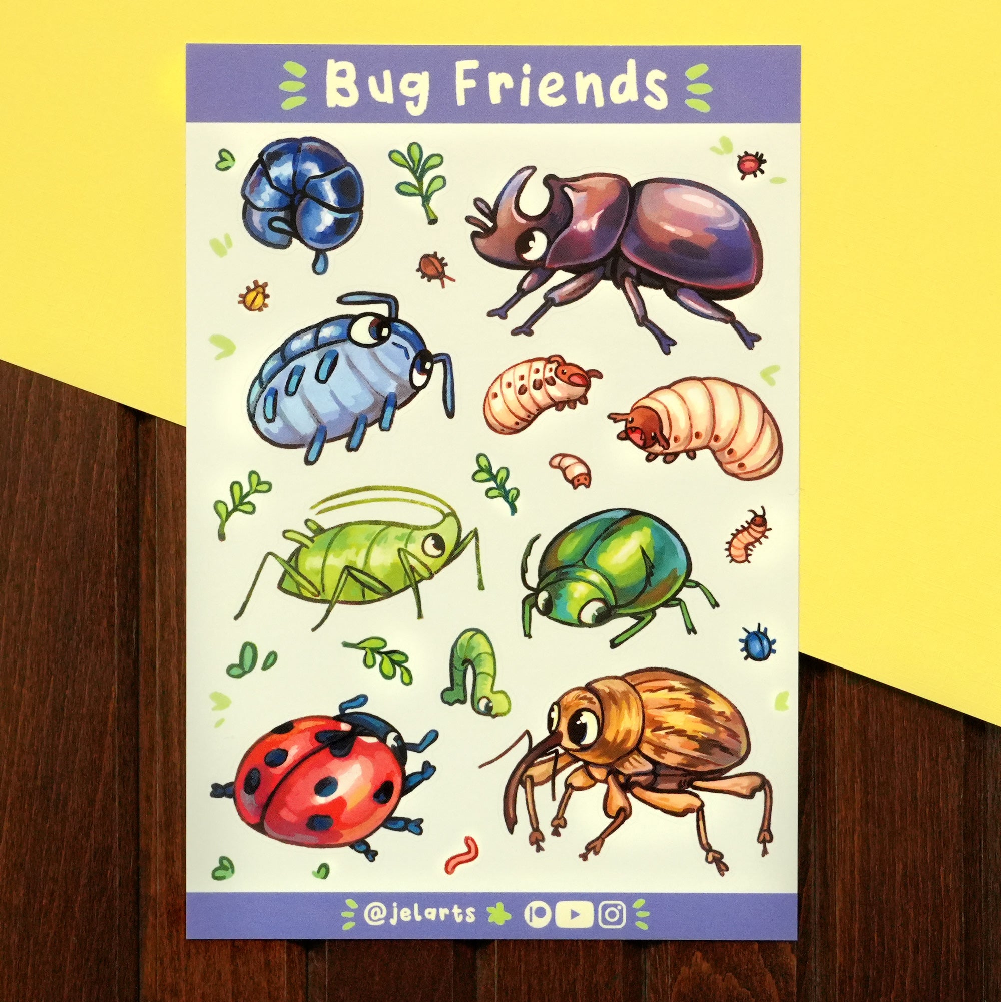 Bug Nerd Sticker Bug Friends - Sticker Sheet – JelArts
