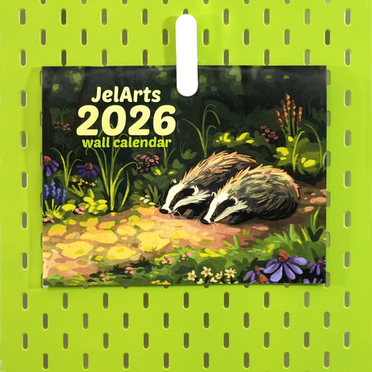 JelArts 2026 Wall Calendar - Woodsy & Colourful