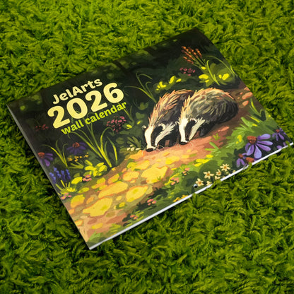 JelArts 2026 Wall Calendar - Woodsy & Colourful