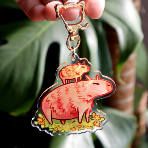 Capybara Stack - Acrylic Keychain (double-sided)