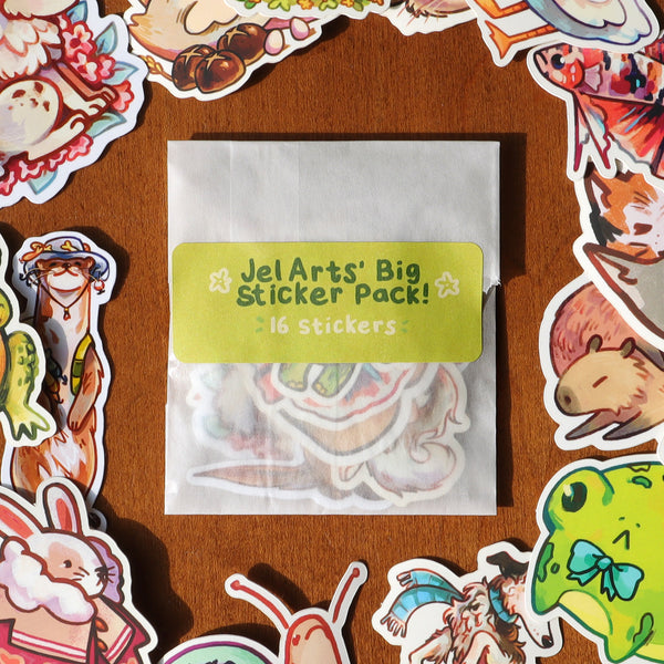 JelArts' Big Sticker Pack! 16 stickers