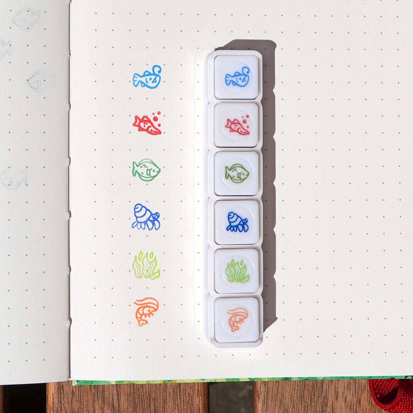 Pre-Inked Button Stamp Set - Sea Critters