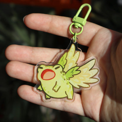 Winged Frog - Acrylic Keychain (double-sided)