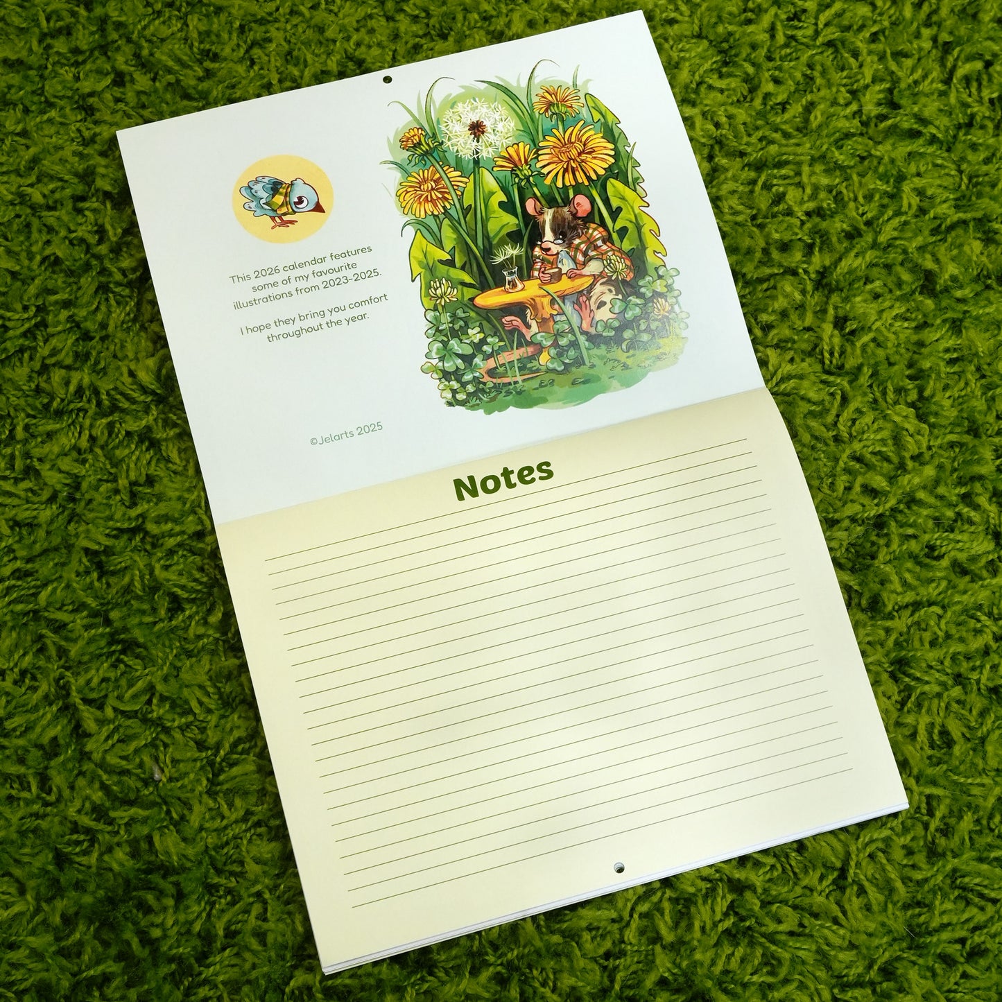 JelArts 2026 Wall Calendar - Woodsy & Colourful