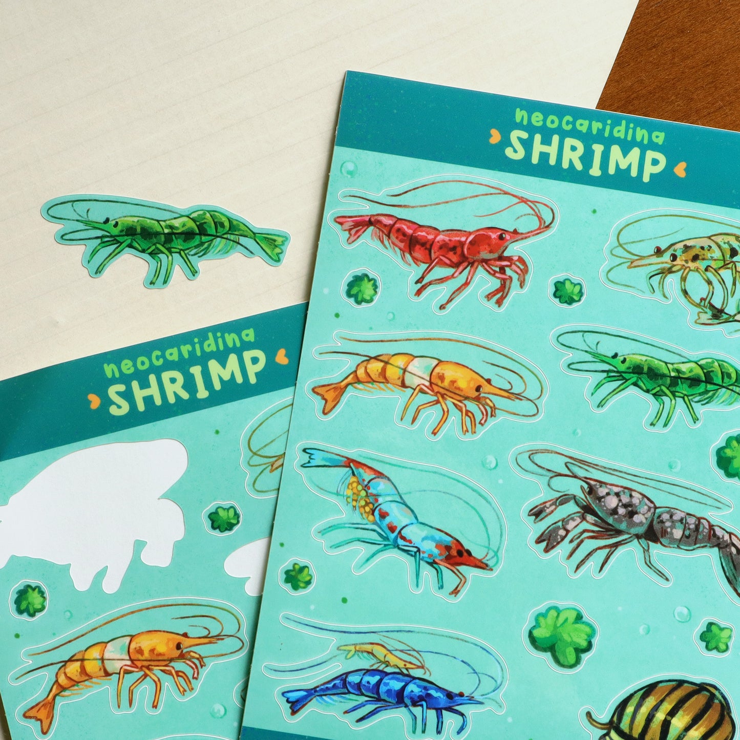 Colourful Shrimp - Sticker Sheet