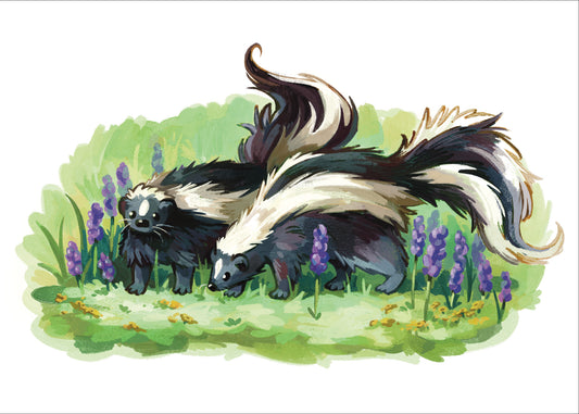 Flower Skunks - Print (two sizes)