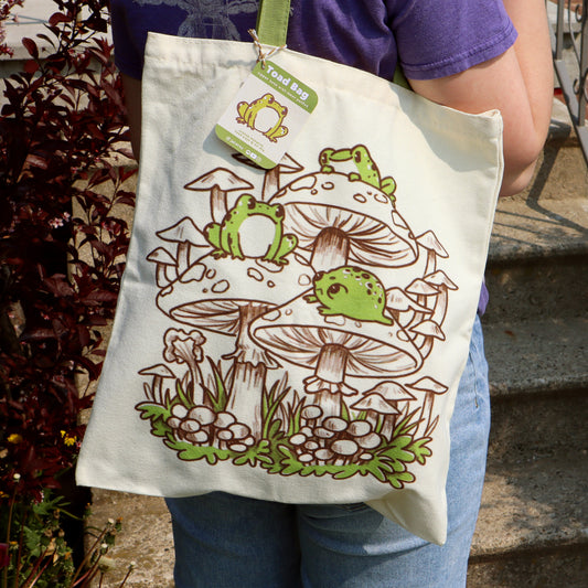 Toad Bag - Zipper Tote with inner zipper Pocket