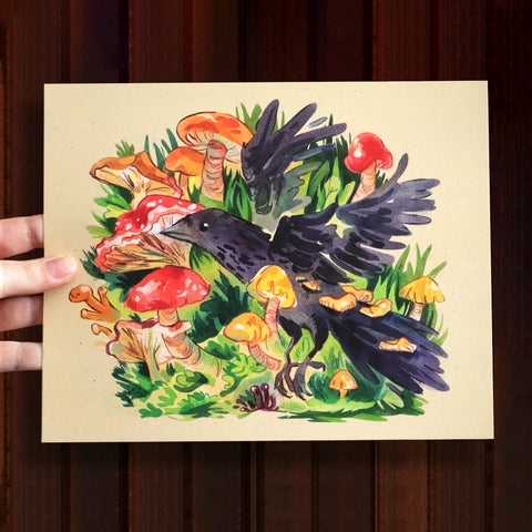 Crow Mushrooms - Print