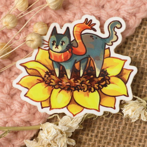 Sunflower Cat - Sticker